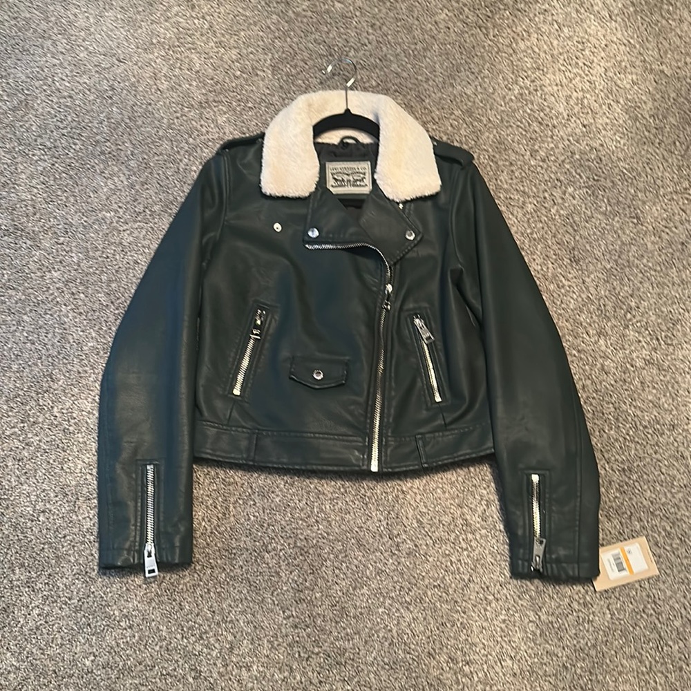 Levi Faux Leather Sherpa Jacket